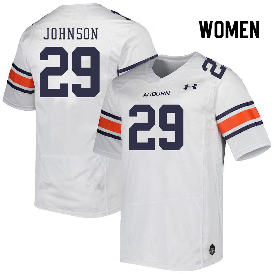 Women #29 C.J. Johnson Auburn Tigers College Football Jerseys Stitched Sale-White - Click Image to Close